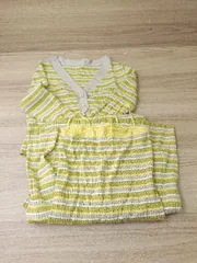 ◇ SPIRALGIRL スパイラルガール ボーダー柄 リブ ニット キャミワンピース カーディガン サイズF マスタード レディース E  【1406050095123】