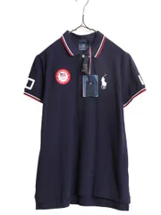 【お得なクーポン配布中!】 デッドストック ミドルポニー ポロ ラルフローレン 半袖 ポロシャツ レディース L 未使用 限定品 オリンピック アメリカ 代表 コットン 紺