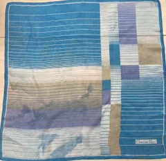 Christian Dior ディオール ハンカチ 大判 ブルー系