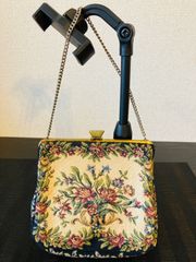 【ヴィンテージ・アンティーク】 レトロ可愛いドイツ製BAG 　ゴブラン織り　ＧＨＬ　プリンセススタイル　バッグ