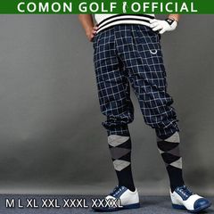 新品【COMONGOLF/コモンゴルフ】ストレッチニッカボッカーズ ネイビーウィンドウペンゴルフパンツ(CG-17005)ゴルフウェア 春秋 ウエストゴム チェック クラシック レトロ M L XL XXL XXXL XXXXL XXXL