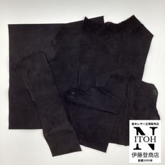 国産　シープ　スエード　ハギレ 黒　A4　100g　送料無料　はぎれ　レザー　羊革　本革　レザークラフト 共通画像　 250708-53