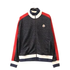 MONCLER (モンクレール) 22AW ZIP UP CARDIGAN ジップアップ カーディガン 総柄ロゴ トラックジャケット ブラック/ホワイト H10918G00041のサムネイル