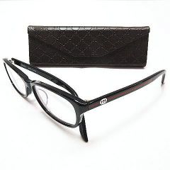 ※● GUCCI グッチ シェリーライン 伊達メガネ GG-9092 アイウェア ケース付き サングラス 眼鏡 メンズ レディース D076B