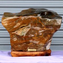 蛇紋石 特大 約25kg 磁力反応有 天然石 自然石 水石 木製専門台座付き 蛇紋石 特大 約25kg 磁力反応有 天然石 自然石 水石 木製専門台座付き