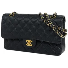 シャネル CHANEL マトラッセ Ｗフラップ チェーン ショルダーバッグ ココマーク ショルダーバッグ キャビアスキン ブラック A01112 レディース 【中古】