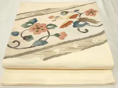 平和屋着物◎太鼓柄袋帯　花唐草文　金糸　正絹　逸品　CAAY2394in