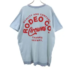 RODEO CROWNS WIDE BOWL ロデオクラウンズワイドボウル 半袖 Tシャツ FREE ブルー メンズ 古着