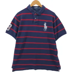 古着 ラルフローレン Ralph Lauren POLO by Ralph Lauren CUSTOM FIT 半袖 ボーダー ポロシャツ メンズXXL相当/eaa554632