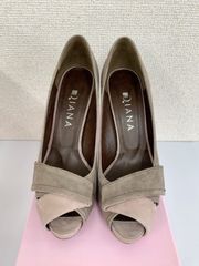 ％DIANA オープントゥパンプス 約10cm 23cm ダイアナ スウェード【美容品】【2】