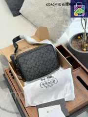 【今日特価】Coach コーチ チャーター24 カメラバッグ 精製レザーと帆布の組み合わせと優れた収納性-WTO輸入1
