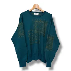 MUNSINGWEAR マンシングウェア 90s レトロ ニット セーター 総柄 ゴルフウェア 長袖 日本製 トップス スポーツ プルオーバー メンズ グリーン系 サイズLL 秋 久喜倉庫店 K310Yのサムネイル