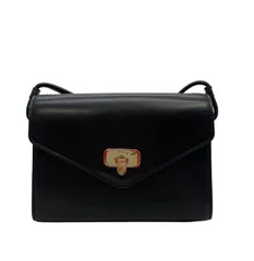 ♪0731 Emanuel Ungaro ショルダーバッグ ヴィンテージ ブラック ゴールド金具 本体のみ エマニュエル・ウンガロのサムネイル