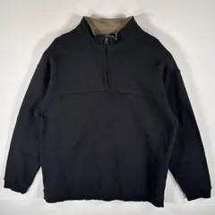 古着 コロンビア Columbia スウェット ハーフジップ トレーナー ワンポイントロゴ刺繍 エルボーパッチ 大きいサイズ XXL  ブラック メンズ