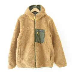 美品 21AW Patagonia パタゴニア キッズ リバーシブル レディ フレディ フーディ ジャケット 68095 ブラウン カーキ レディース 古着 中古 USED