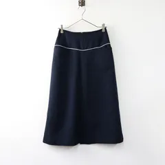 【値下げ】2023AW シップスエニィ SHIPS any: 洗濯可能 WARM パイピング Aライン スカート 36/ネイビー フレア ロング ボトムス【2400014363173】のサムネイル