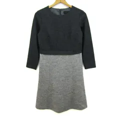 アンタイトル 切替ワンピース 長袖 クルーネック トップス レディース 2サイズ グレー系 UNTITLED 【中古】