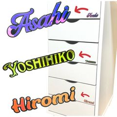 【オリジナル】黒ベース キラキラネームシール(横10cm)