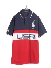 【お得なクーポン配布中!】 ビックポニー アメリカ代表 ポロ ラルフローレン 鹿の子 半袖 ポロシャツ メンズ L 半袖シャツ ラガーシャツ タイプ 星条旗 スリムフィット