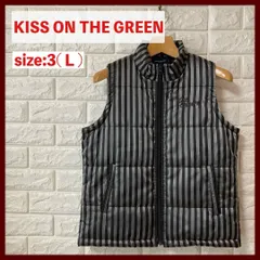 KISS ON THE GREEN キスオンザグリーン 中綿ベスト　ゴルフウェア  レディース  ゴルフジャケット　Ｌ(3)サイズ　Black系・ストライプ　@FE_0S_2