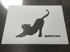バンクシー　BANKSY　ヒョウ　豹　猫　ネコ　Ａ４　厚紙　ステンシルシート（081）