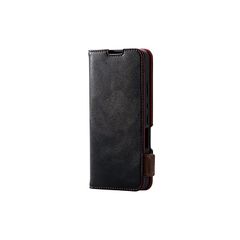 エレコム AQUOS wish2 (SH-51C) / wish (SHG06 A104SH SH-M20) ケース カバー 手帳型 レザー 耐衝撃 マグネットフラップ ステッチ ブラック PM-S223PLFYBK 0