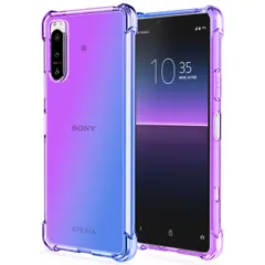 Xperia 5 IV ケース SO-54C SOG09 A204SO エクスペリア5 マーク4 グラデーション耐衝撃 ソフト ケース 【Color】 パープル・ブルーのサムネイル
