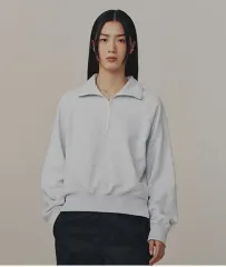 ハーフジップ スウェットシャツ (バックメランジ)