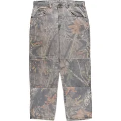 古着 ラングラー Wrangler 迷彩柄 リアルツリーカモ ダブルニー テーパードデニムパンツ メンズw35相当/eaa552141