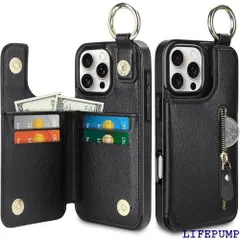 対応 iPhone 16 Pro Max ケース カード 収納 背面 いphone16Pro Max ケース カード入れ 手帳型 耐衝撃 PUレザー カバー 落下防止 指紋防止 滑り止め 擦り傷防止 画面レンズ保護 スマホケース 対応 i ブラック 2693