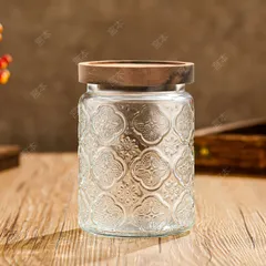 【新品・未使用】 ガラス キャニスター コーヒー豆 保存容器 密閉 珈琲キャニスター フローラガラス 梅酒びん ガラス 果実酒容器 密封ビン 茶筒 茶入 お菓子 茶葉 香料 漬物器 漬物保存容器 防湿保存