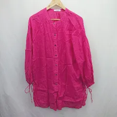 ◇ ⊂ JEANASIS ジーナシス リネン混 長袖 シャツ ブラウス サイズF ピンク レディース E  【1506110008121】