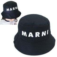 マルニ バケットハット 帽子 キッズ M01458 M00J2 0M803 子供服 フィッシャーマンハット ロゴ ブルーネイビー MARNI