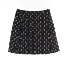 ルイ・ヴィトン LOUIS VUITTON スカート モノグラムマルタンガール RW221W QS3 FMSK05 ブラック ウール シルク ミニスカート レディース Used A