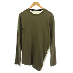 マルニ MARNI Tシャツ ロンT 長袖 クルーネック アシンメトリー 切替 ロゴ 46 カーキ 緑 グリーン /BBのサムネイル