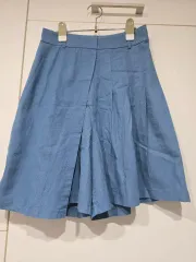 青 プリーツ スカパン