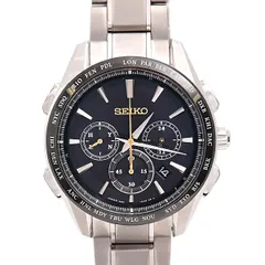 セイコー 腕時計 メンズ ブライツ フライトエキスパート ソーラー電波 ブラック文字盤 チタン SEIKO SAGA221 8B92-0AP0 中古