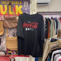 古着 Coca-Cola zero コカコーラゼロ プリントTシャツ XXL ブラック アメカジ 古着MIX ユニセックスOK  デカイ！