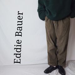 【90～00s】Eddie Bauer エディーバウアー コーデュロイパンツ ツータック カーキブラウン