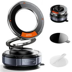 【新着商品】マグネットHohosb 亜鉛合金 真空吸盤&強力マグネットfor Magsafeに対応多角度自由調節 車 360°回転な台座 マグセーフ 車/ジム/ミラー/シャワー用 スマホホルダー 携帯スタンド iPhone&Android多機種と多車種が対応