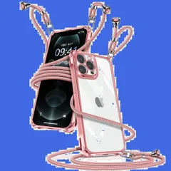 【特価商品】iPhone 12 Pro Max ケース クリア ショルダー iPhone12pro max スマホケース アイフォン12ProMax カバー 肩掛け 斜めかけ 縄掛けケース 透明 薄型 軽量 TPU 携帯ケース 紐付き 斜めがけ 織りストラップ