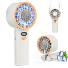 即納：yoarmyt ハンディファン 冷却プレート付き【2025新型モデル 折り畳み 大風量】手持ち 首掛け 卓上 携帯扇風機 LEDディスプレイ表示 大容量バッテリー 静音 手持ち扇風機 Type-C急速充電 1-100無段階調節 強力 ハンディ扇風機  1