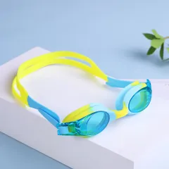☆ イエロー×ブルー ☆ スイミングゴーグル 水泳 子供 ゴーグル 水泳 子供 低学年 スイミングゴーグル スイムゴーグル 水中メガネ 水中眼鏡 こども 子供用 キッズ 男の子 女の子 ２トーンカラー アジャスター付き 透明 クリア 曇りにくい 幼稚園 保育園