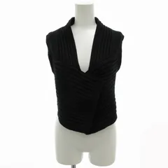 ディーゼル DIESEL ベスト ニット ロゴ レザータグ ロゴ 黒 ブラック /HD 1005