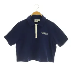 アディダスオリジナルス adidas originals ポロシャツ ハーフジップ 半袖 ショート丈 ロゴ刺繍 L ネイビー /MY ■OS