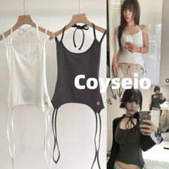 新品 韓国 COYSEIO コイセイオ 25SS HALTER STRAP SLEEVELES タンクトップ キャミソール 春夏 かわいい おしゃれ レディース
