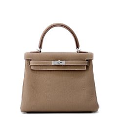 エルメス ハンドバッグ ケリー25 内縫い エトゥープ/シルバー金具 トゴ K刻印 2wayショルダー