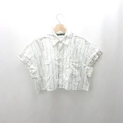 ◇ ⊂ ZARA ザラ ショート丈 半袖 ブラウス サイズS アイボリー系 レディース E  【1502180049118】