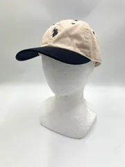 美品 U.S. POLO ASSN. ユーエスポロアッスン ロゴ刺繍 ベースボール キャップ size57～59/ベージュ×黒 ■■ レディース