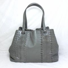 ボッテガヴェネタ BOTTEGA VENETA イントレチャート ナッパ アイヤーズ トートバッグ グレー 340149★極美品